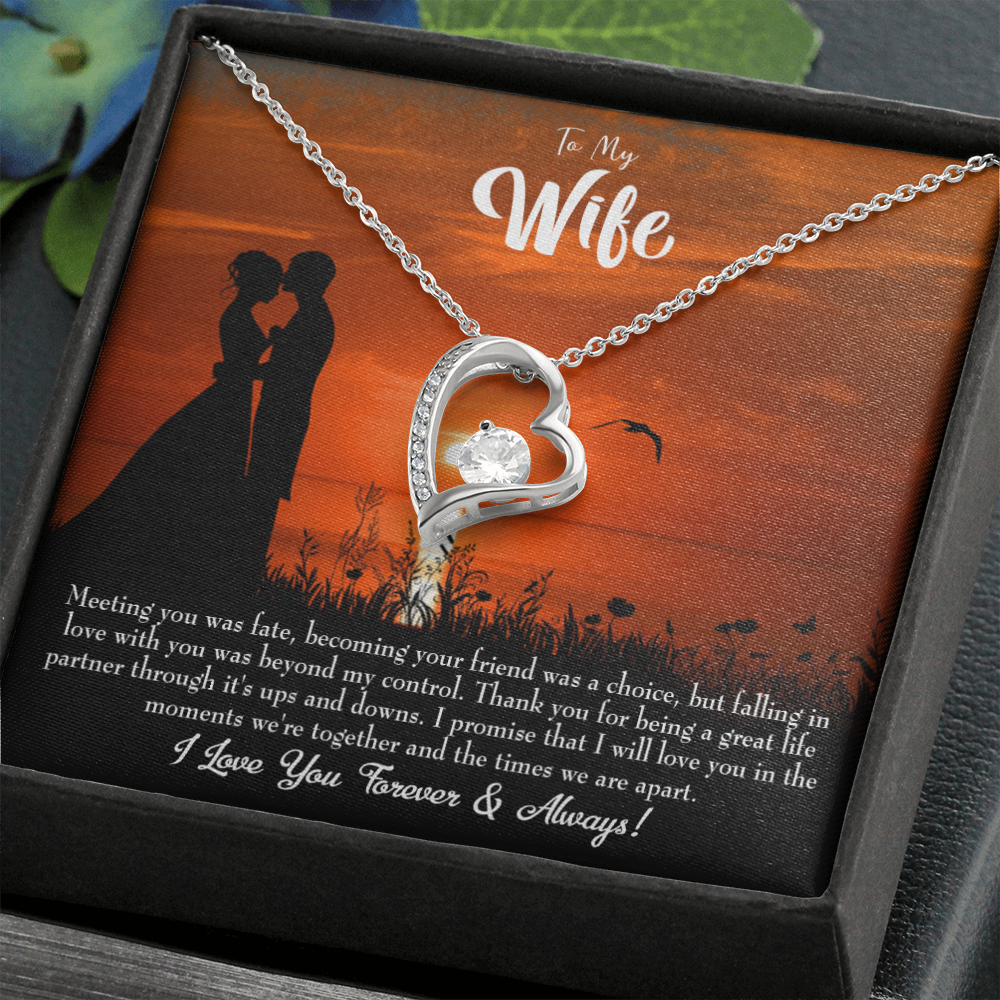 To My Wife Always and Forever Forever Necklace w Message Card-Express Your Love Gifts