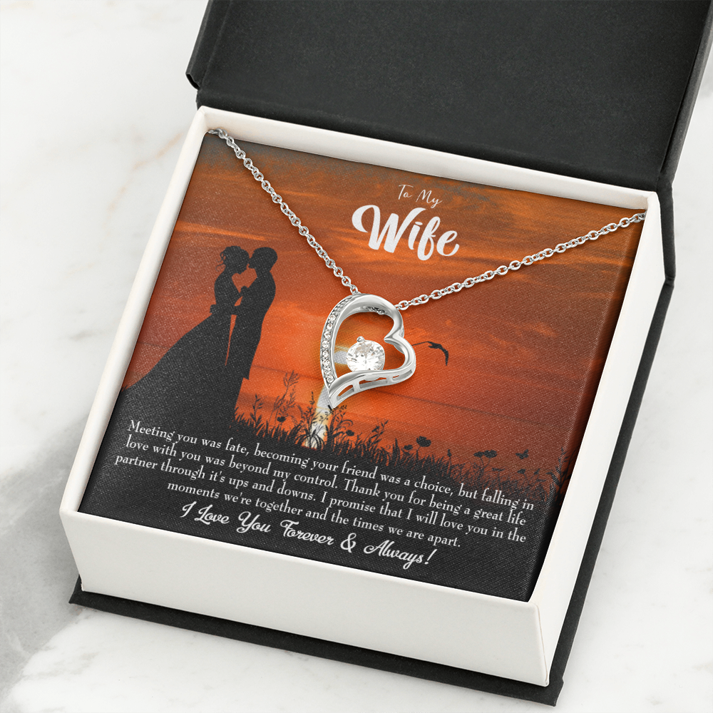 To My Wife Always and Forever Forever Necklace w Message Card-Express Your Love Gifts