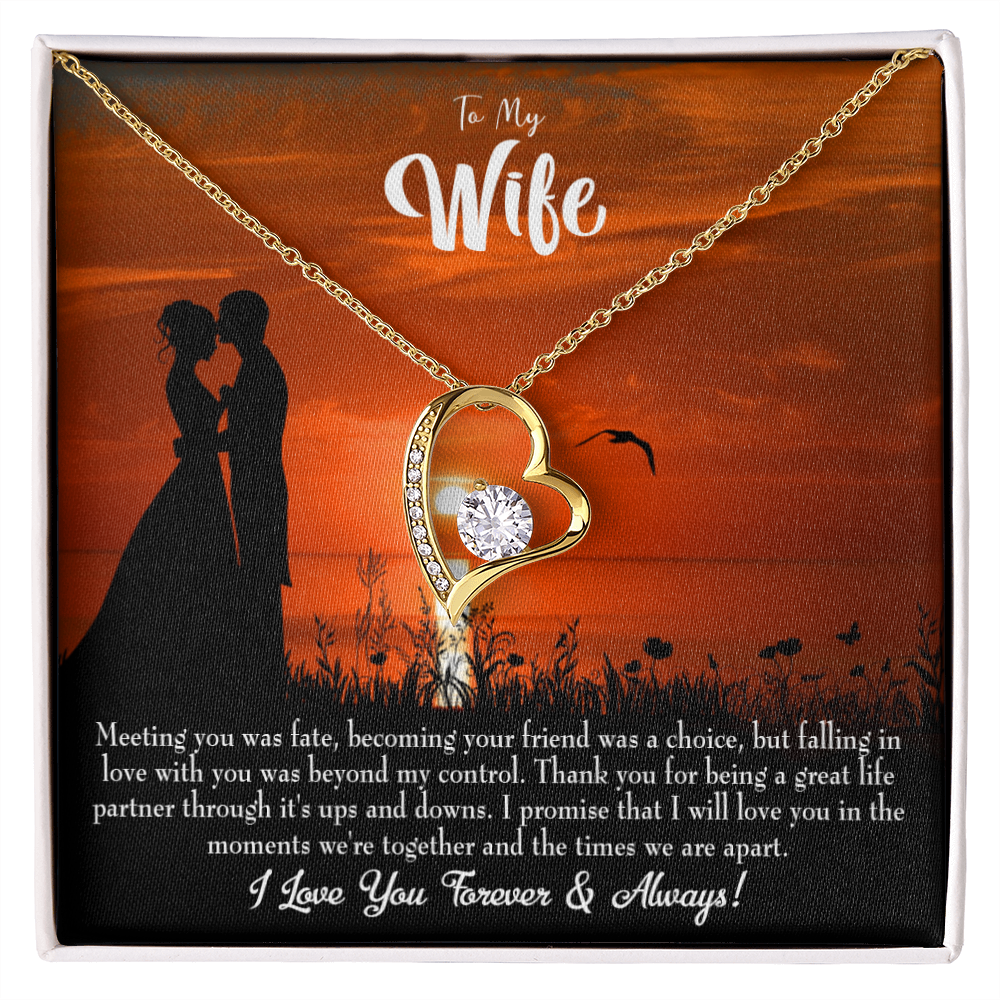 To My Wife Always and Forever Forever Necklace w Message Card-Express Your Love Gifts