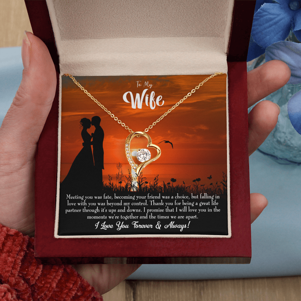 To My Wife Always and Forever Forever Necklace w Message Card-Express Your Love Gifts