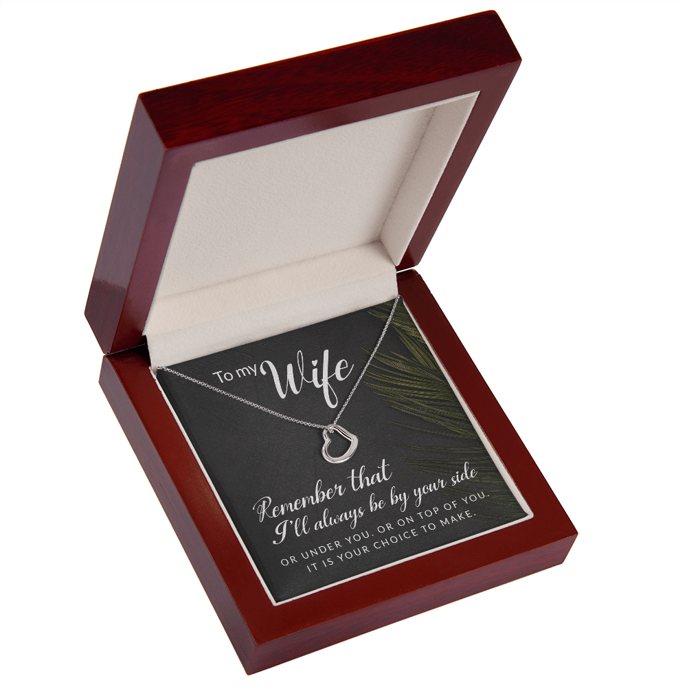 To My Wife Always be By Your Side Delicate Heart Necklace-Express Your Love Gifts