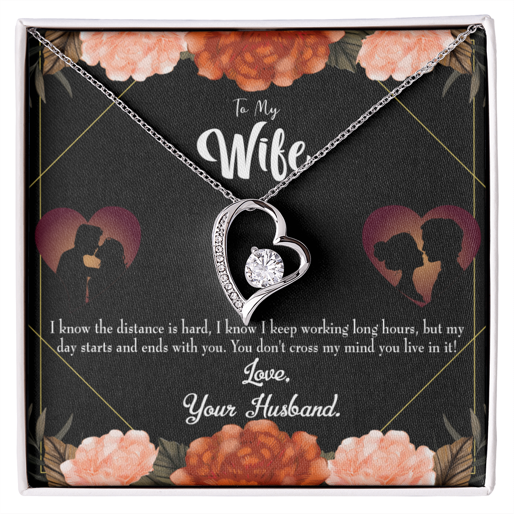 To My Wife Always on My Mind Forever Necklace w Message Card-Express Your Love Gifts