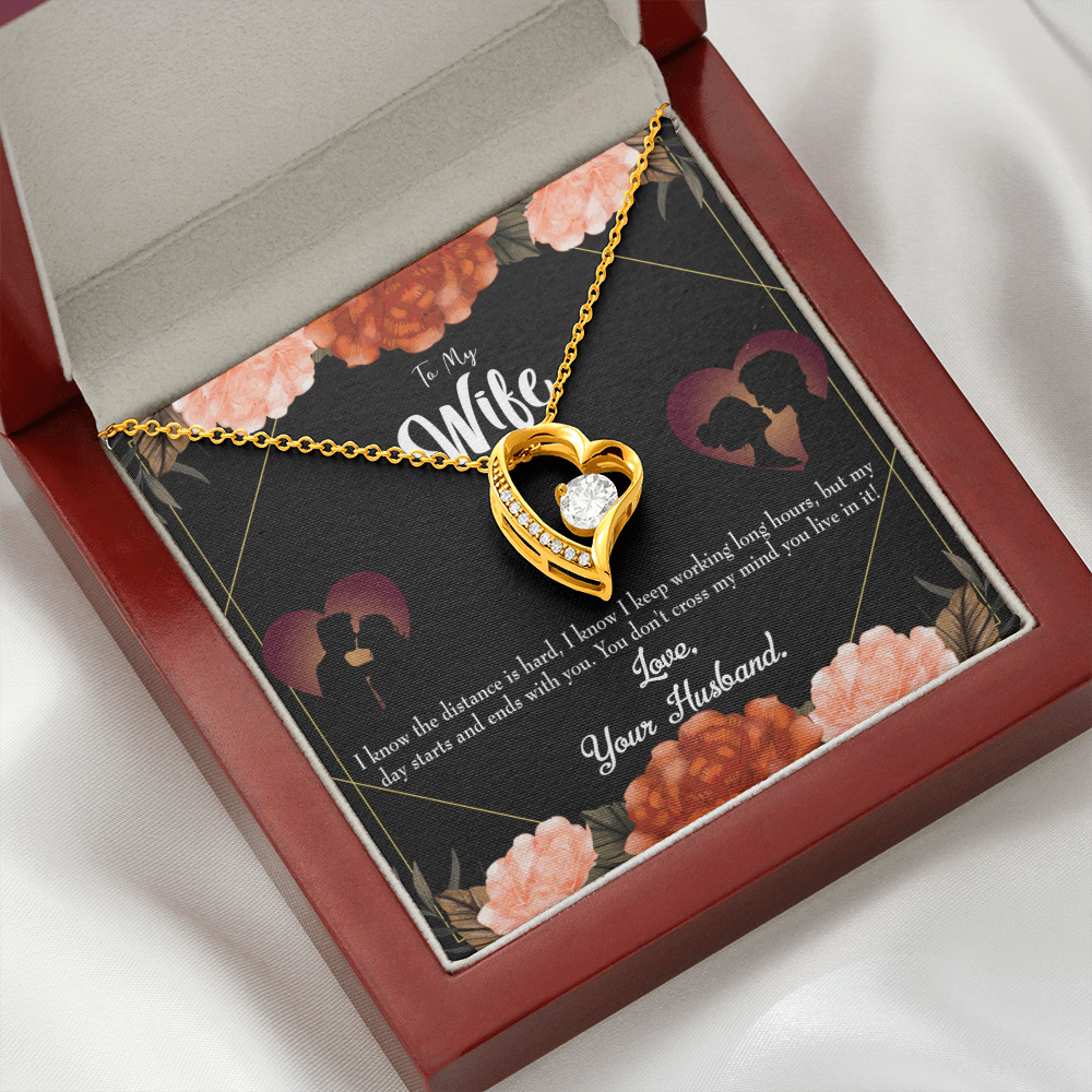 To My Wife Always on My Mind Forever Necklace w Message Card-Express Your Love Gifts