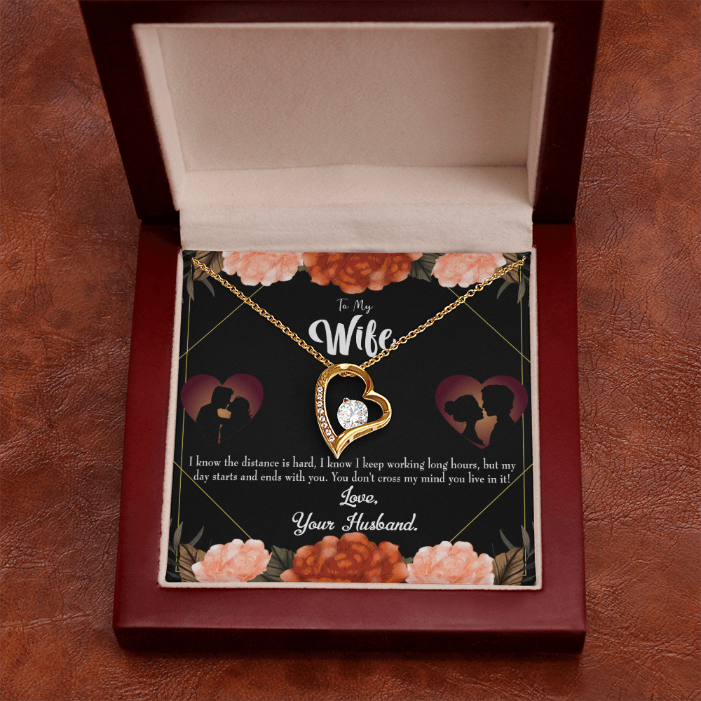 To My Wife Always on My Mind Forever Necklace w Message Card-Express Your Love Gifts