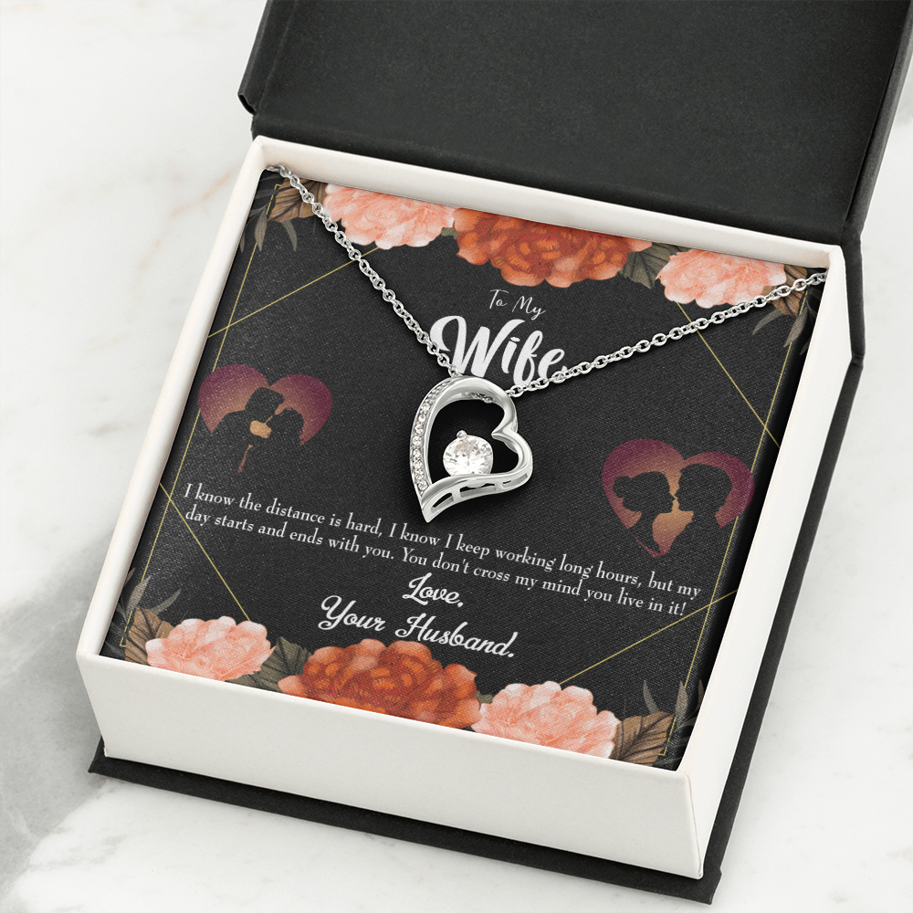 To My Wife Always on My Mind Forever Necklace w Message Card-Express Your Love Gifts