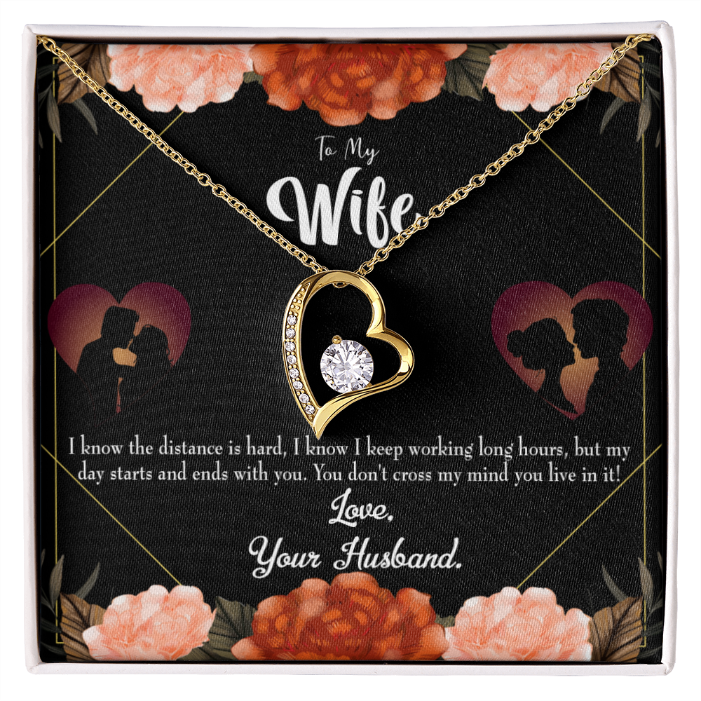 To My Wife Always on My Mind Forever Necklace w Message Card-Express Your Love Gifts