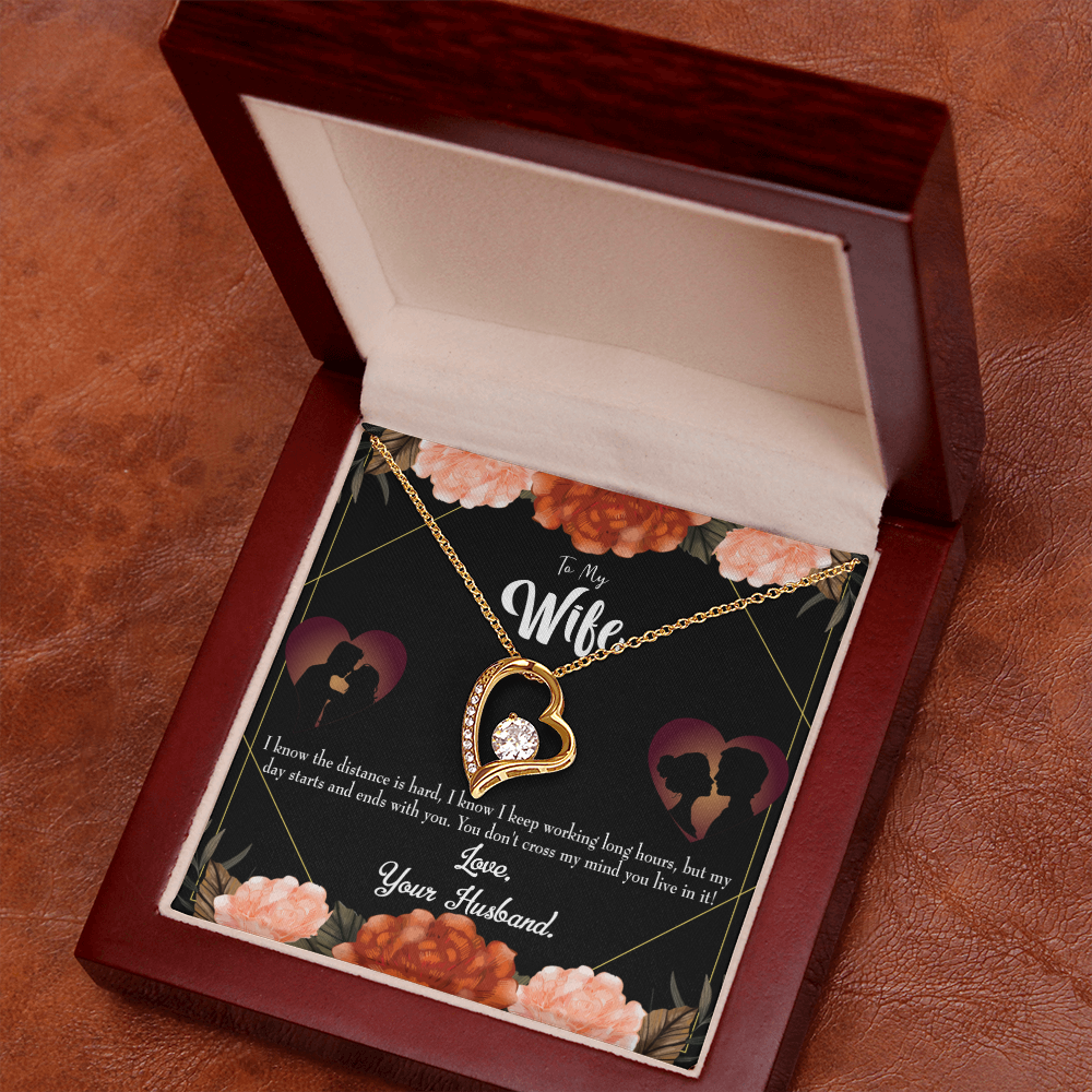 To My Wife Always on My Mind Forever Necklace w Message Card-Express Your Love Gifts