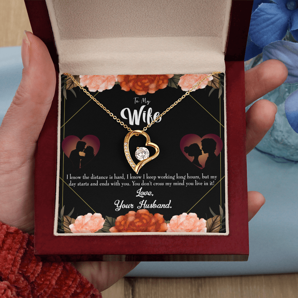 To My Wife Always on My Mind Forever Necklace w Message Card-Express Your Love Gifts