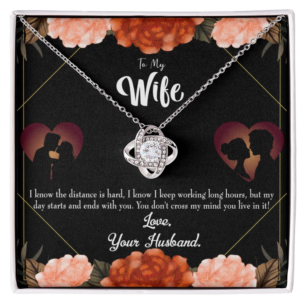 To My Wife Always on my Mind Infinity Knot Necklace Message Card-Express Your Love Gifts