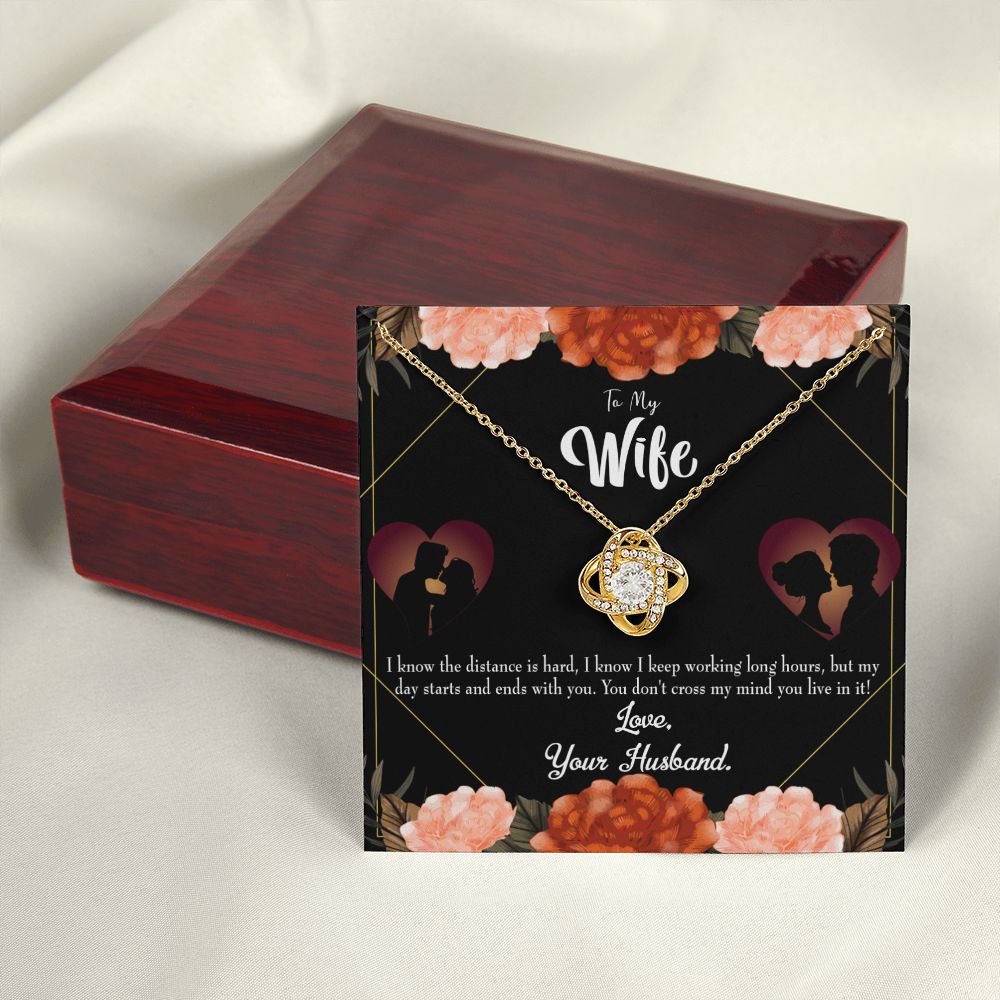 To My Wife Always on my Mind Infinity Knot Necklace Message Card-Express Your Love Gifts