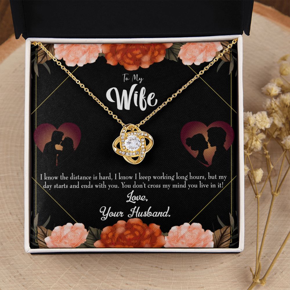 To My Wife Always on my Mind Infinity Knot Necklace Message Card-Express Your Love Gifts