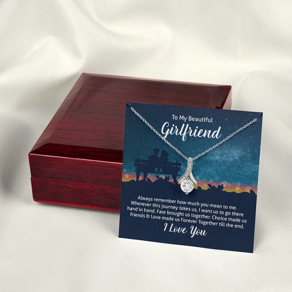 To My Wife Always Remember Alluring Ribbon Necklace Message Card-Express Your Love Gifts