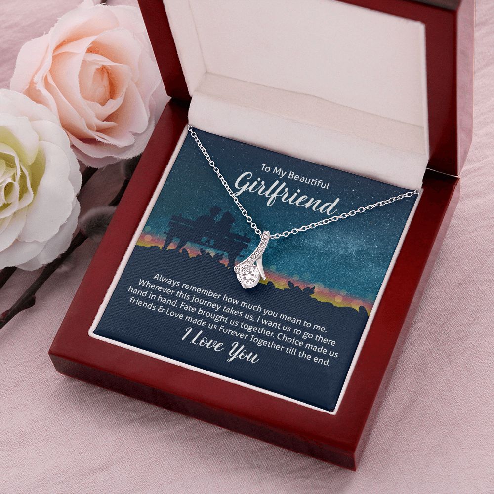 To My Wife Always Remember Alluring Ribbon Necklace Message Card-Express Your Love Gifts