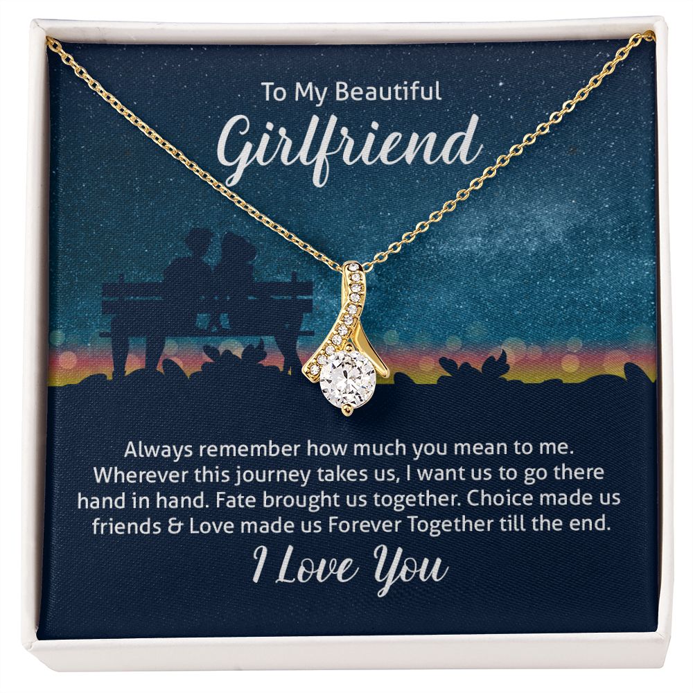 To My Wife Always Remember Alluring Ribbon Necklace Message Card-Express Your Love Gifts