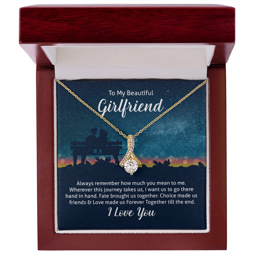 To My Wife Always Remember Alluring Ribbon Necklace Message Card-Express Your Love Gifts