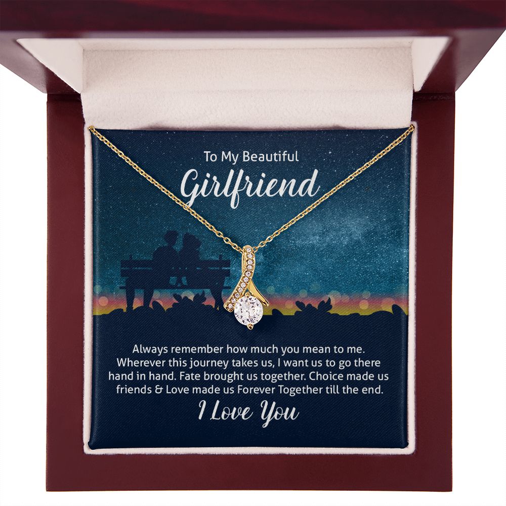 To My Wife Always Remember Alluring Ribbon Necklace Message Card-Express Your Love Gifts