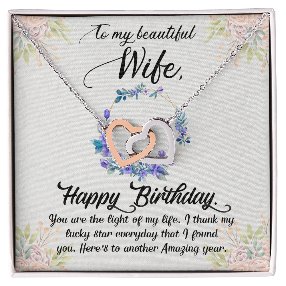 To My Wife Amazing Year Birthday Message Inseparable Necklace-Express Your Love Gifts