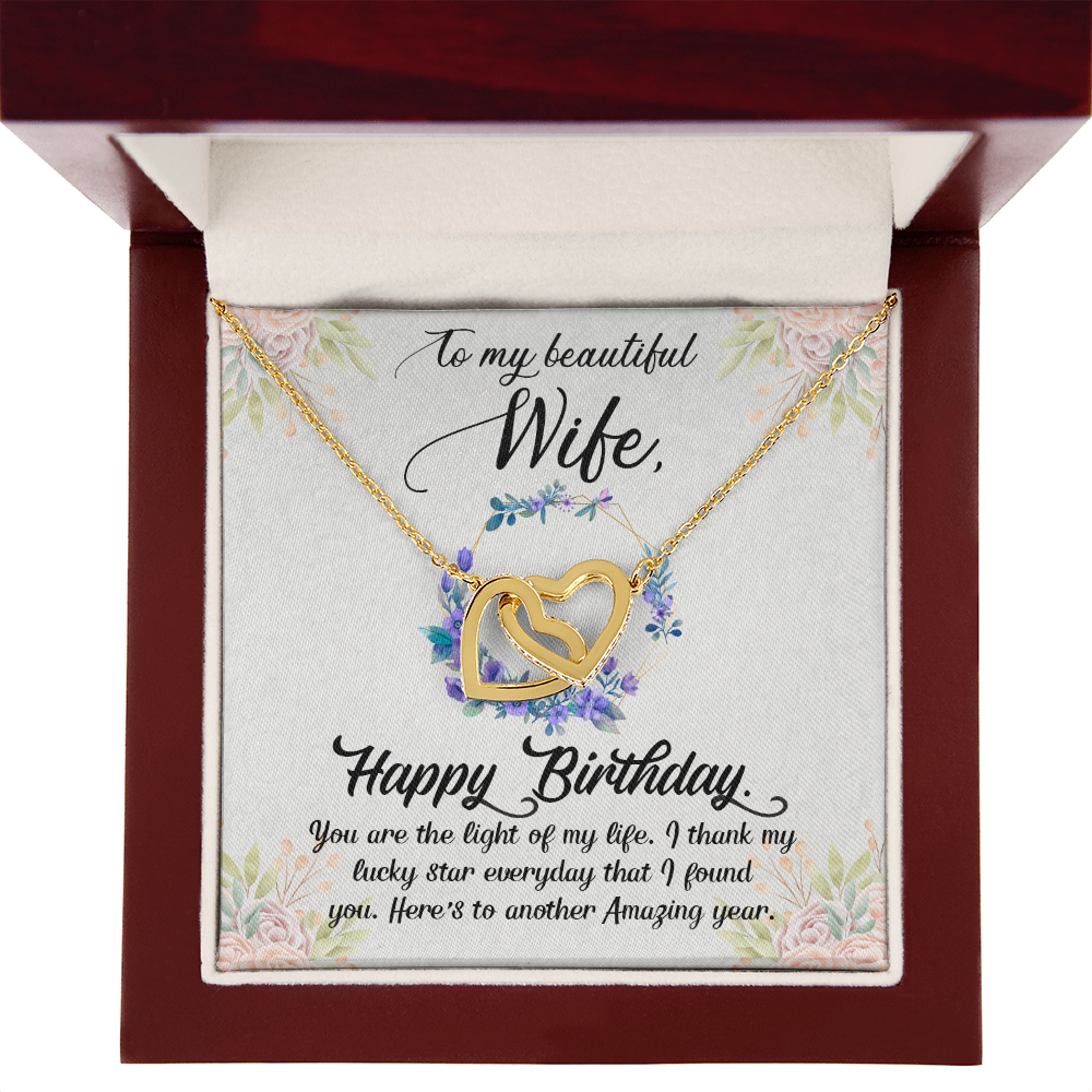 To My Wife Amazing Year Birthday Message Inseparable Necklace-Express Your Love Gifts