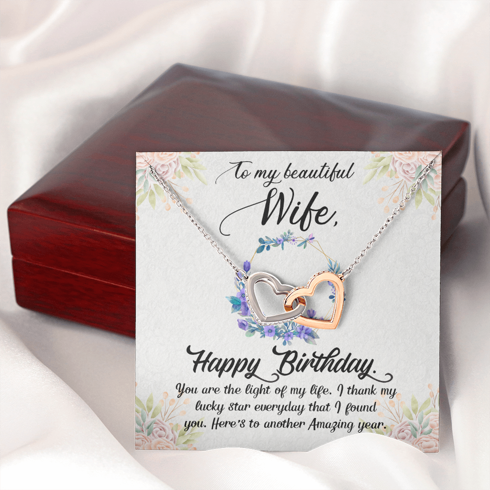 To My Wife Amazing Year Birthday Message Inseparable Necklace-Express Your Love Gifts