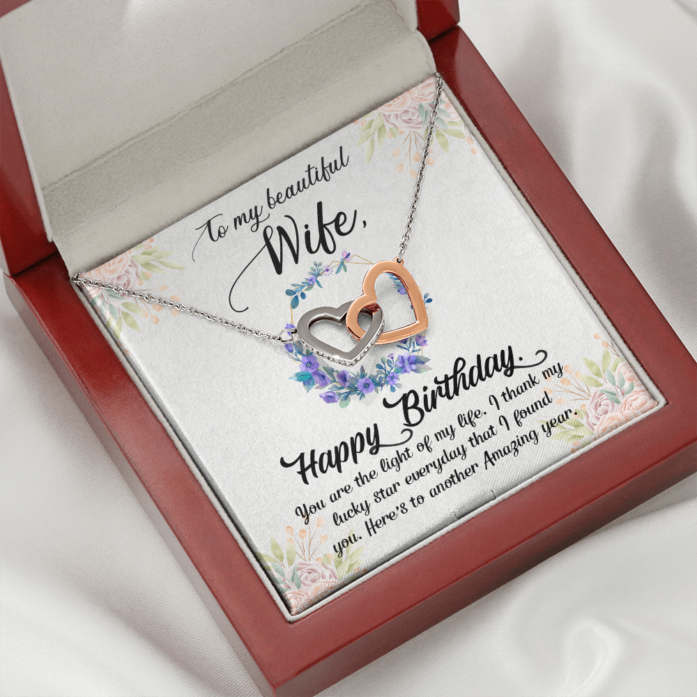 To My Wife Amazing Year Birthday Message Inseparable Necklace-Express Your Love Gifts