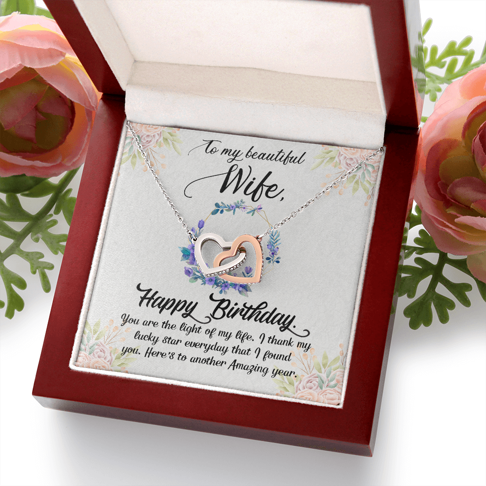 To My Wife Amazing Year Birthday Message Inseparable Necklace-Express Your Love Gifts