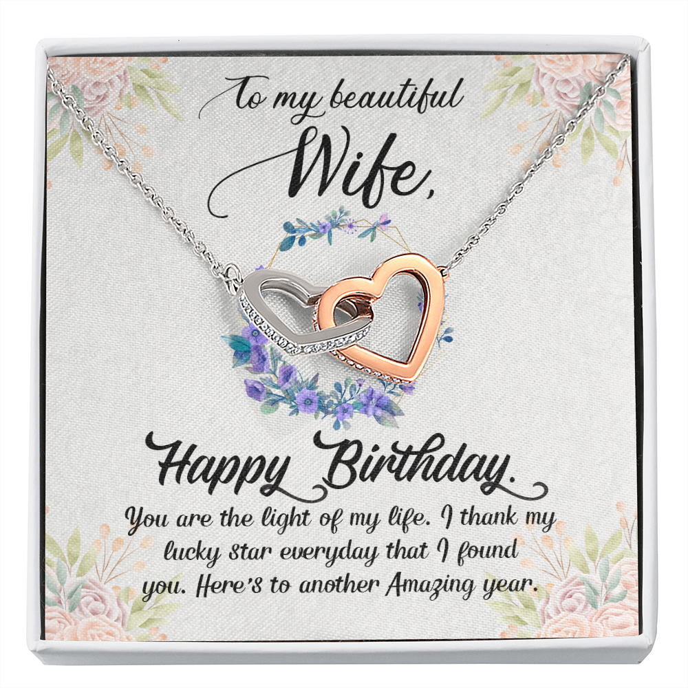 To My Wife Amazing Year Birthday Message Inseparable Necklace-Express Your Love Gifts