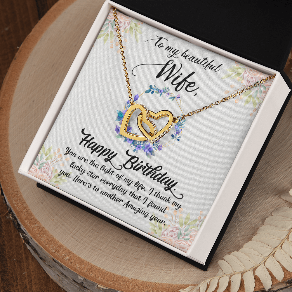 To My Wife Amazing Year Birthday Message Inseparable Necklace-Express Your Love Gifts