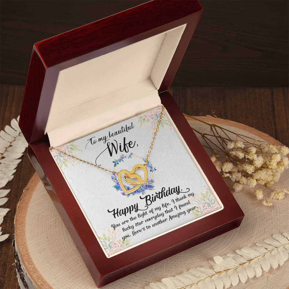 To My Wife Amazing Year Birthday Message Inseparable Necklace-Express Your Love Gifts