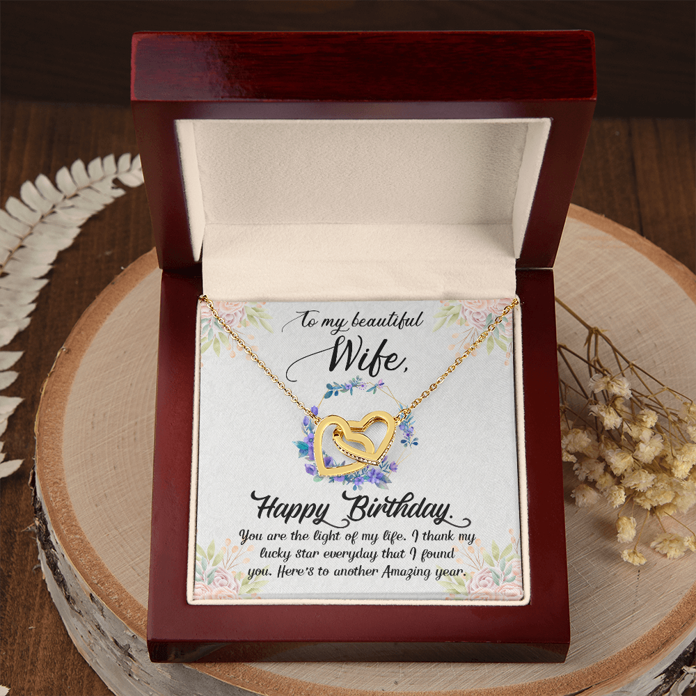 To My Wife Amazing Year Birthday Message Inseparable Necklace-Express Your Love Gifts