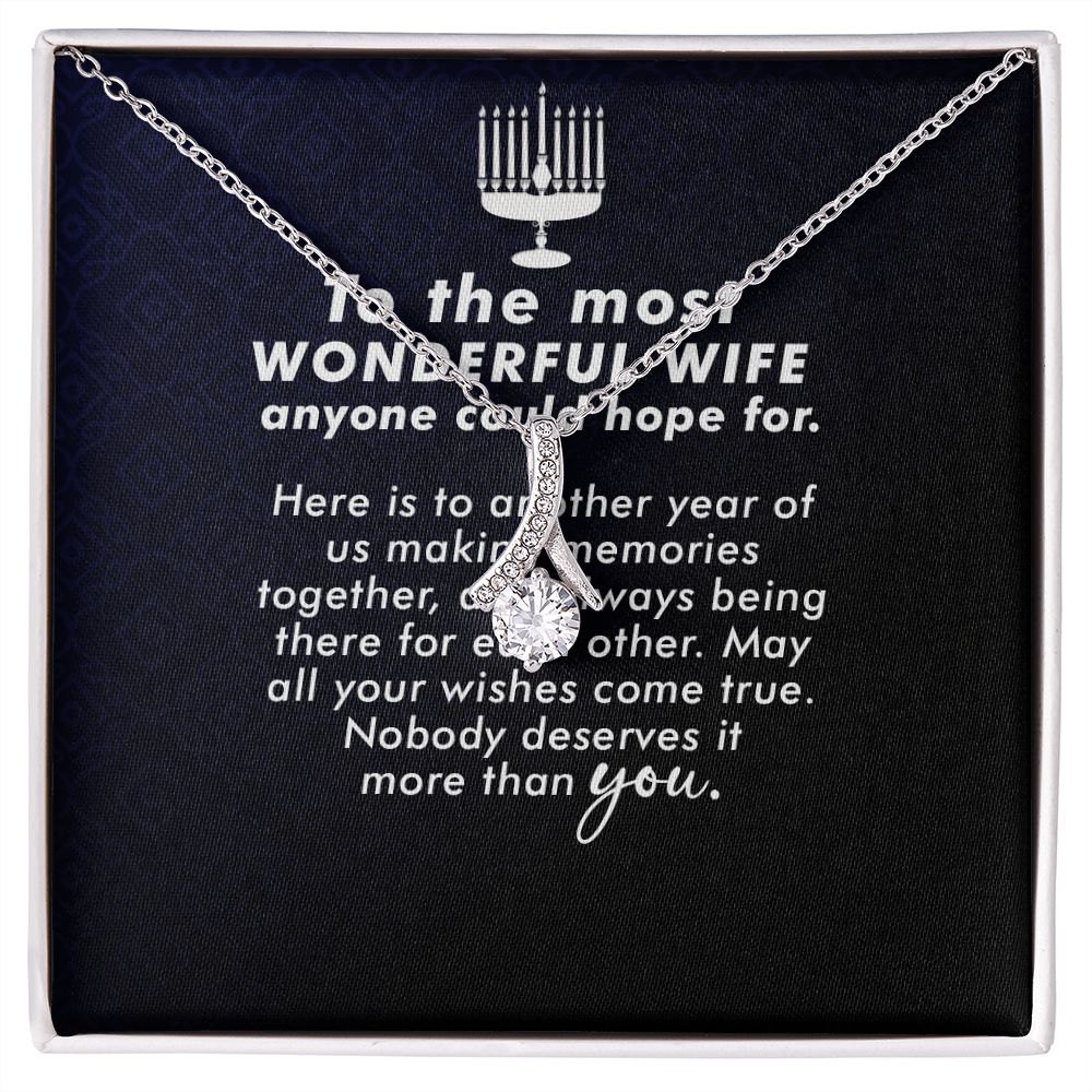 To My Wife Anyone Who Could Hope For Alluring Ribbon Necklace Message Card-Express Your Love Gifts