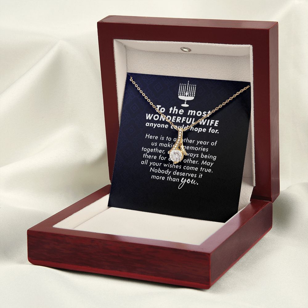 To My Wife Anyone Who Could Hope For Alluring Ribbon Necklace Message Card-Express Your Love Gifts