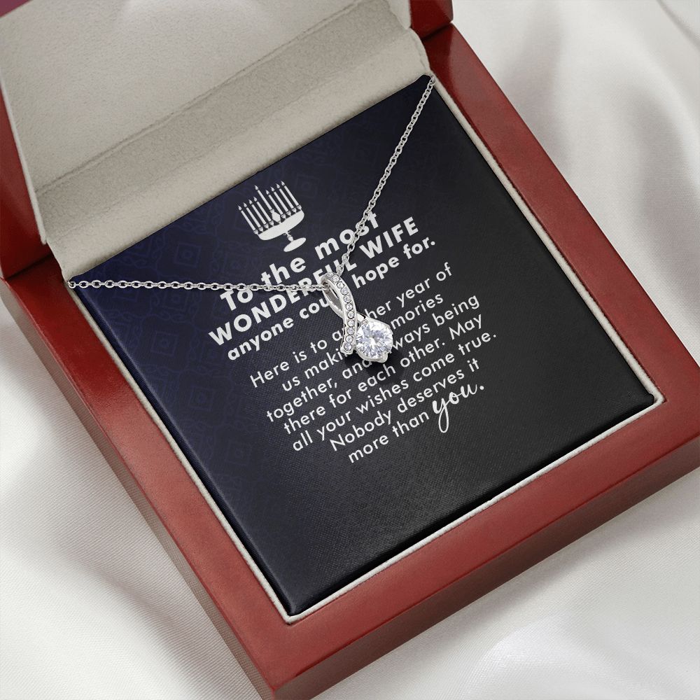 To My Wife Anyone Who Could Hope For Alluring Ribbon Necklace Message Card-Express Your Love Gifts