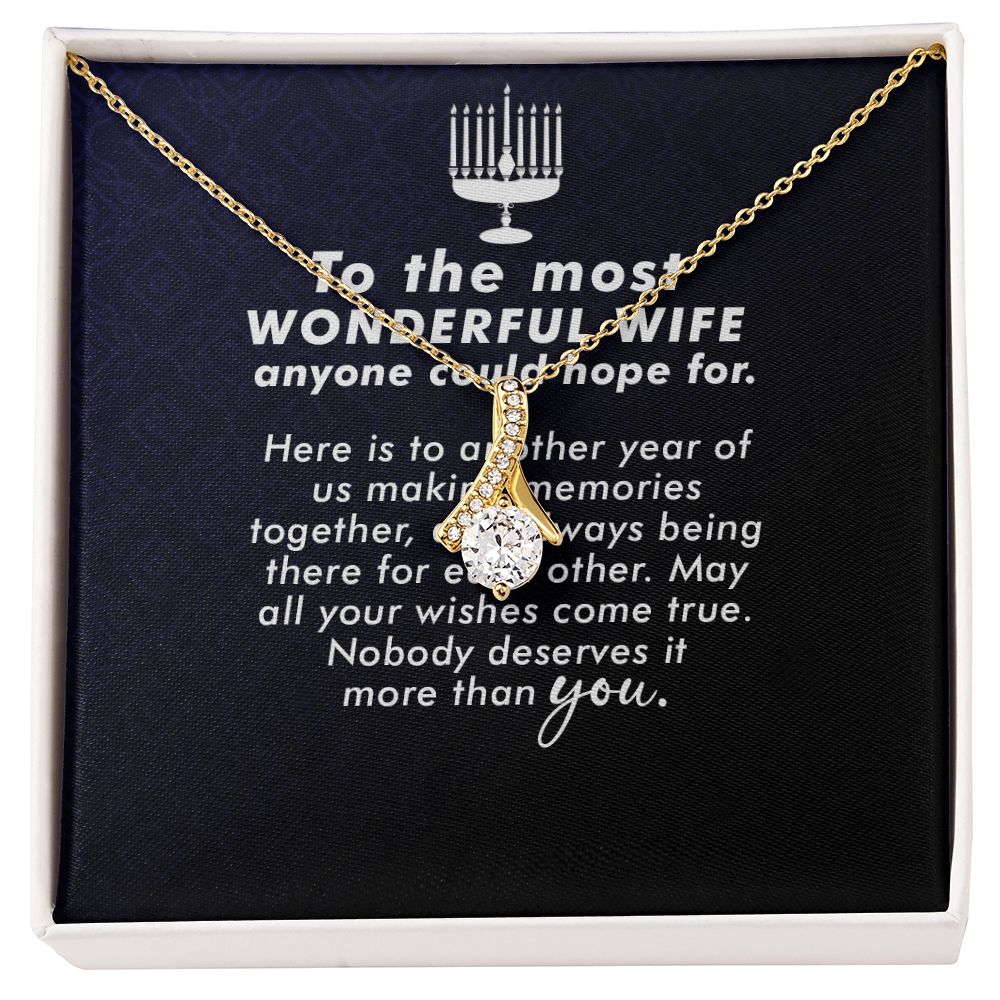 To My Wife Anyone Who Could Hope For Alluring Ribbon Necklace Message Card-Express Your Love Gifts