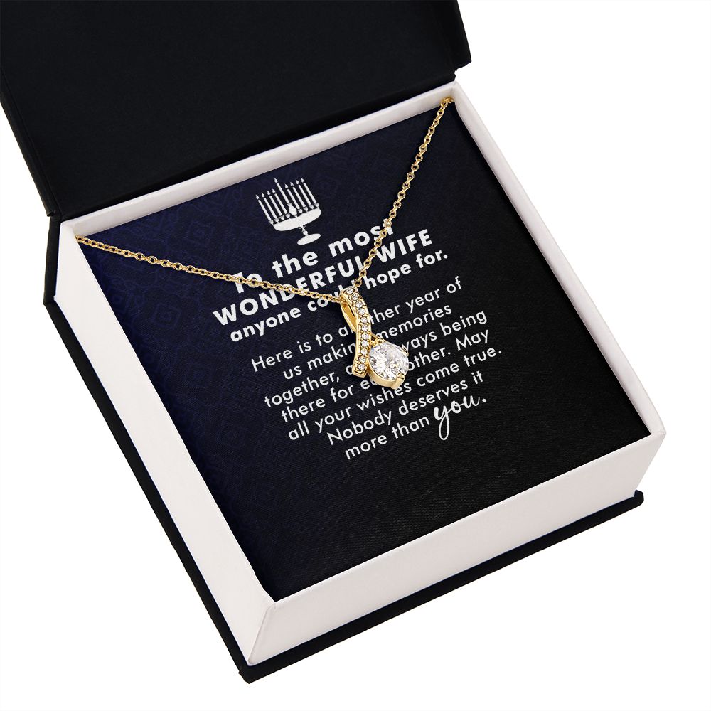 To My Wife Anyone Who Could Hope For Alluring Ribbon Necklace Message Card-Express Your Love Gifts