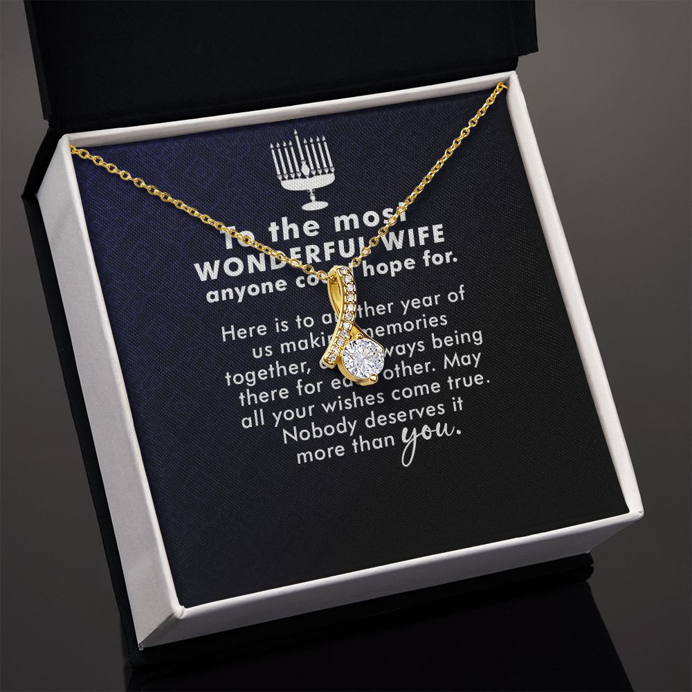 To My Wife Anyone Who Could Hope For Alluring Ribbon Necklace Message Card-Express Your Love Gifts