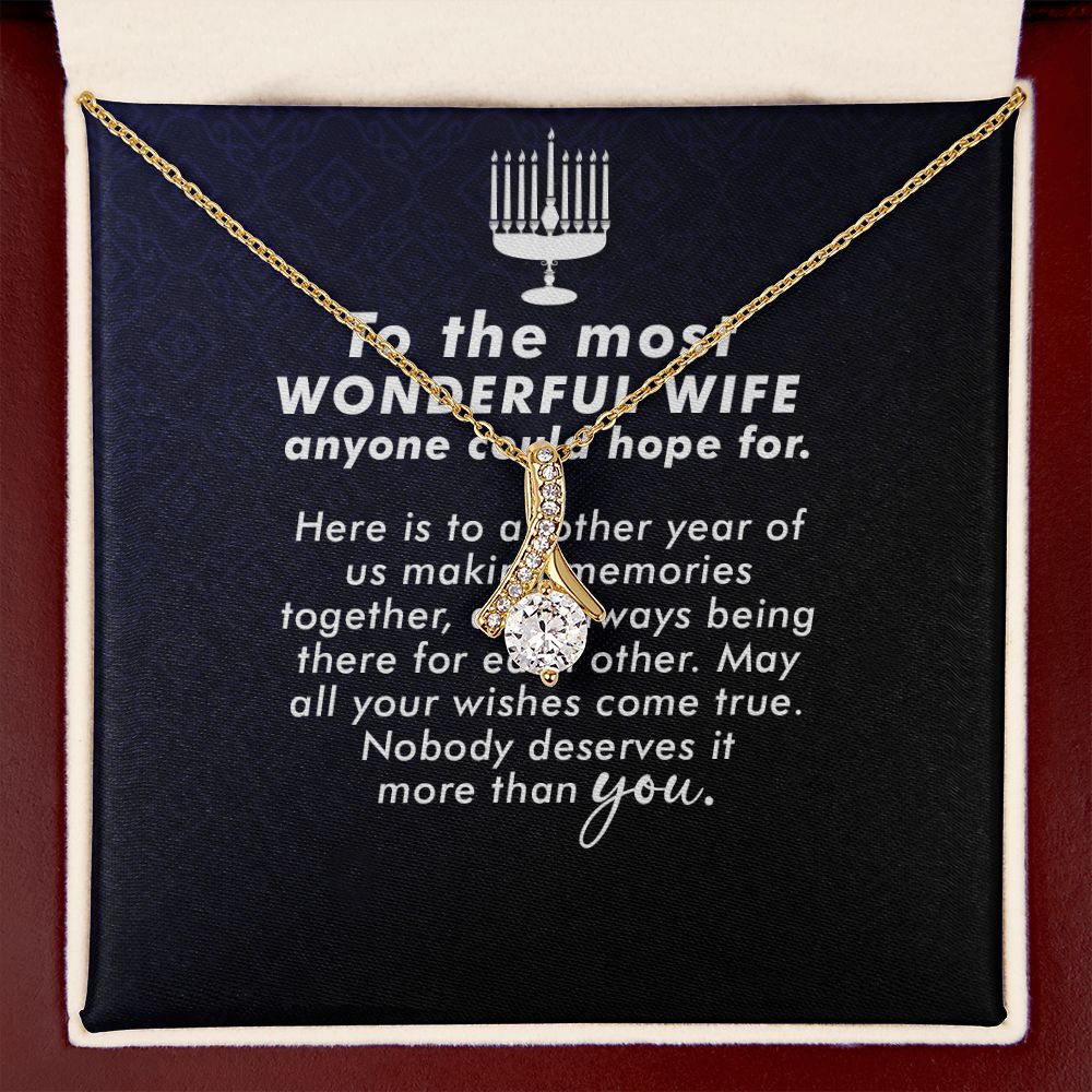 To My Wife Anyone Who Could Hope For Alluring Ribbon Necklace Message Card-Express Your Love Gifts