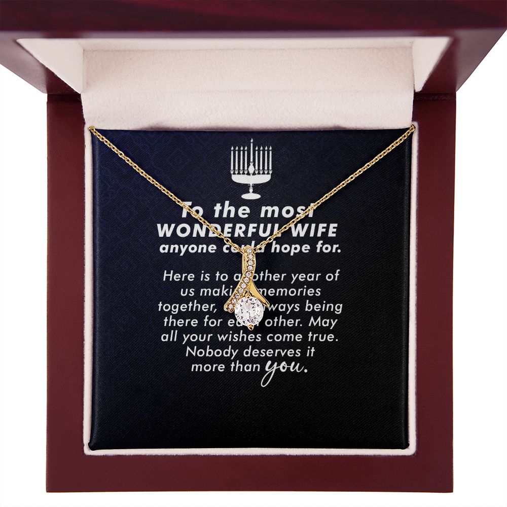 To My Wife Anyone Who Could Hope For Alluring Ribbon Necklace Message Card-Express Your Love Gifts