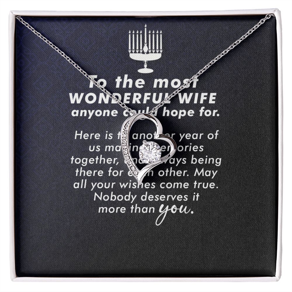 To My Wife Anyone Who Could Hope For Forever Necklace w Message Card-Express Your Love Gifts