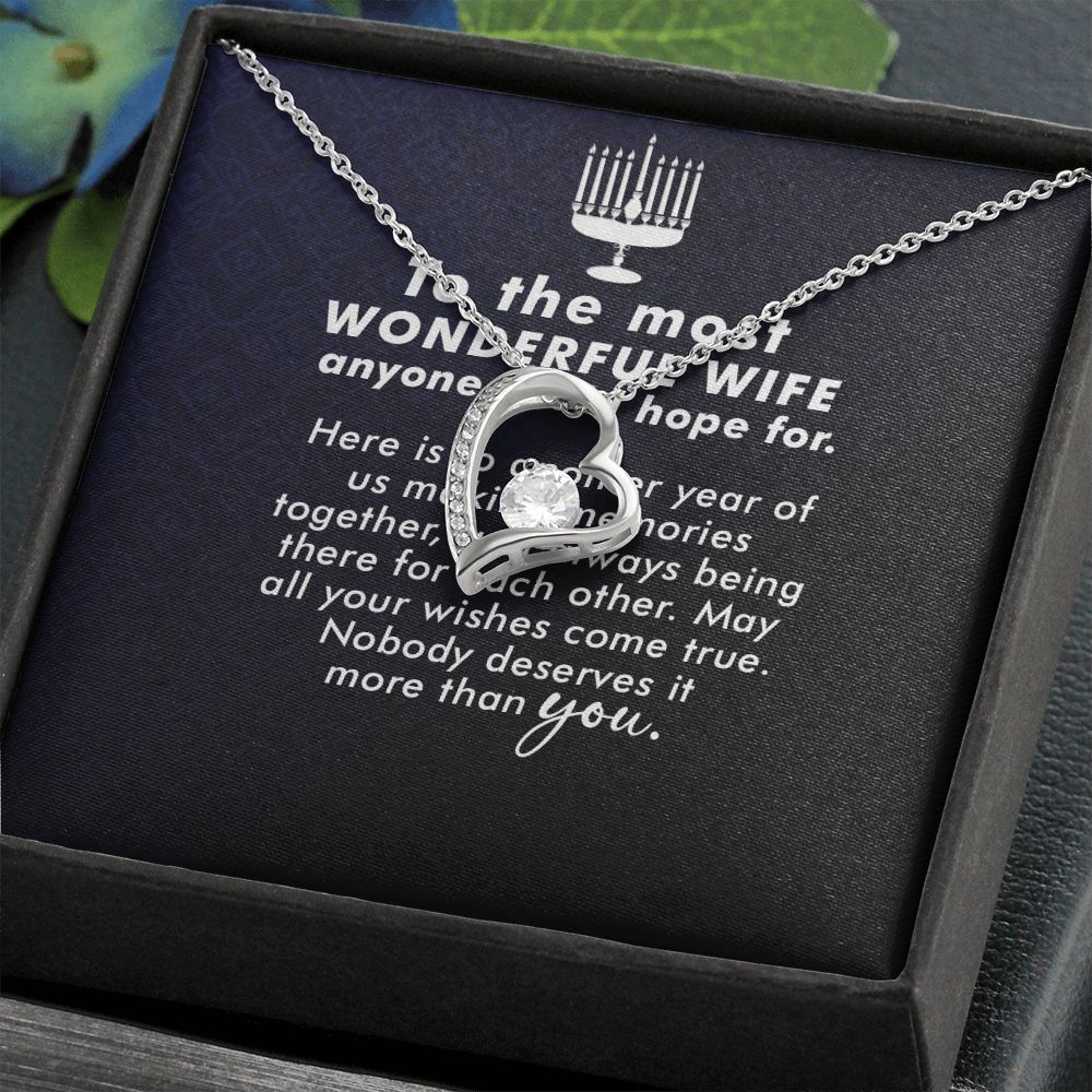 To My Wife Anyone Who Could Hope For Forever Necklace w Message Card-Express Your Love Gifts