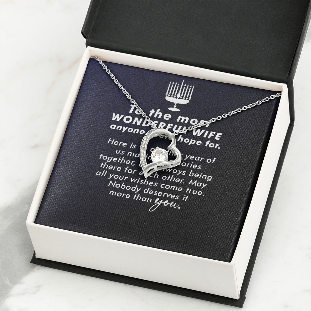 To My Wife Anyone Who Could Hope For Forever Necklace w Message Card-Express Your Love Gifts