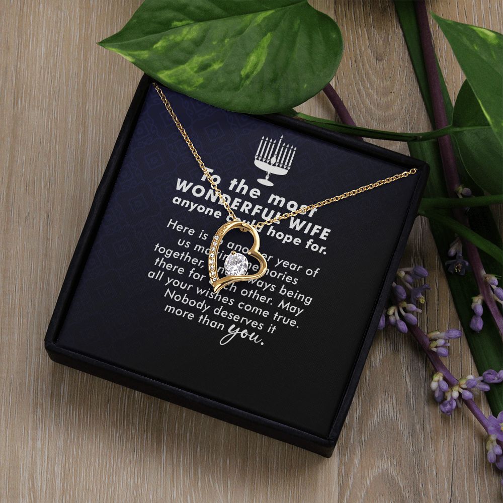 To My Wife Anyone Who Could Hope For Forever Necklace w Message Card-Express Your Love Gifts