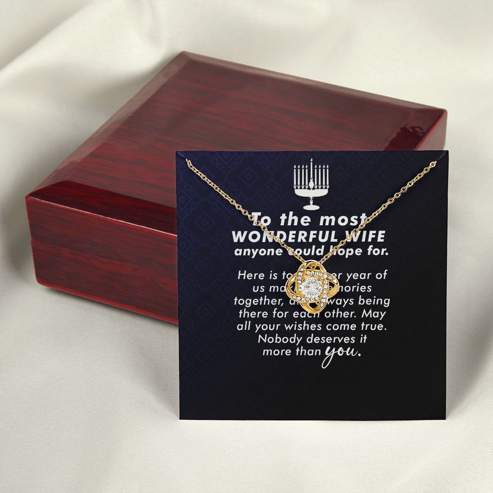 To My Wife Anyone Who Could Hope For Infinity Knot Necklace Message Card-Express Your Love Gifts