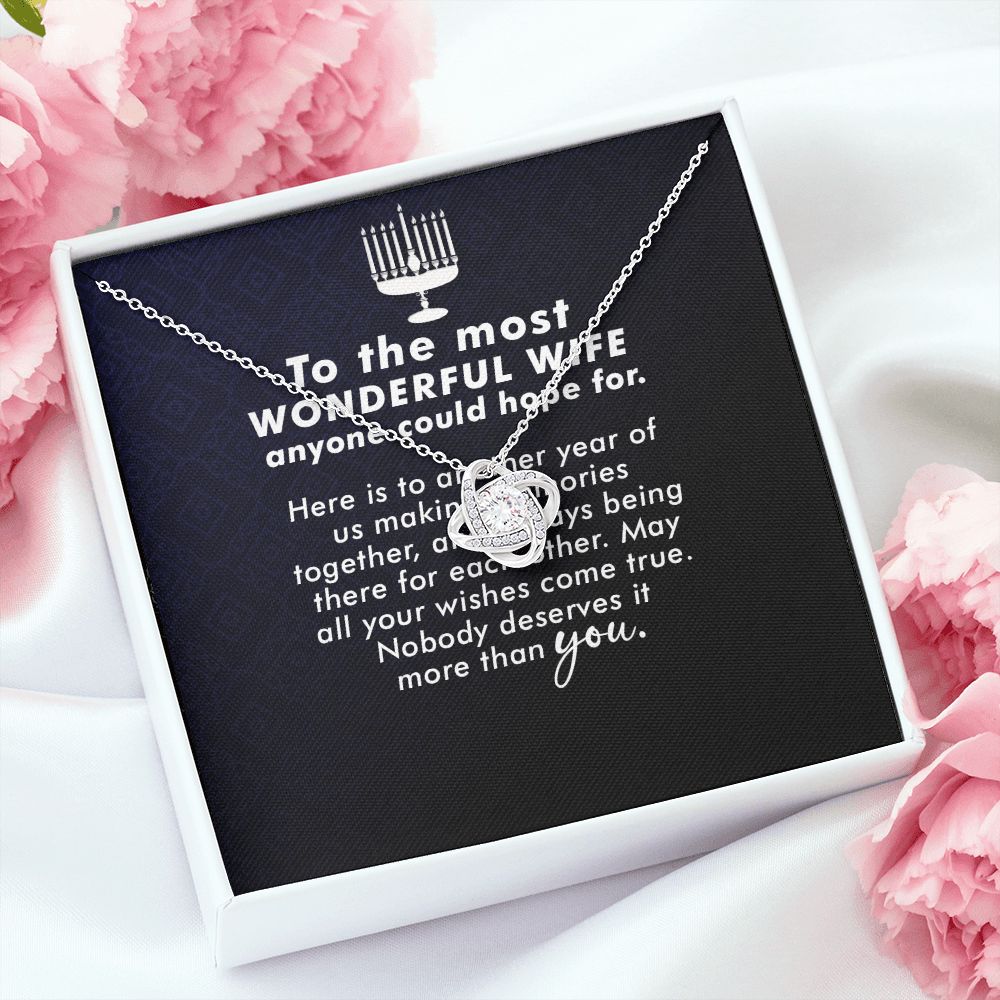 To My Wife Anyone Who Could Hope For Infinity Knot Necklace Message Card-Express Your Love Gifts