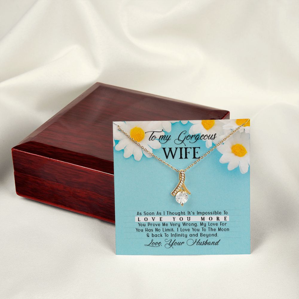 To My Wife As Soon As I Thought Alluring Ribbon Necklace Message Card-Express Your Love Gifts