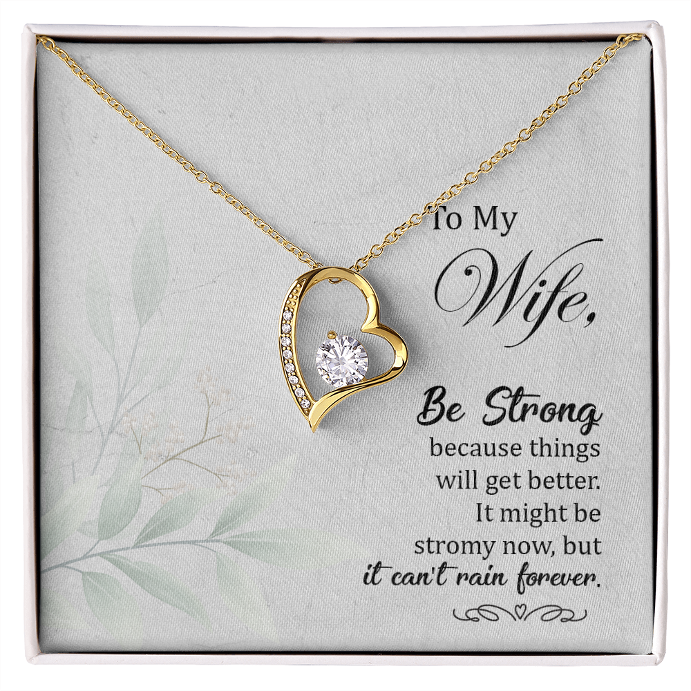 To My Wife Be Strong Forever Necklace w Message Card-Express Your Love Gifts