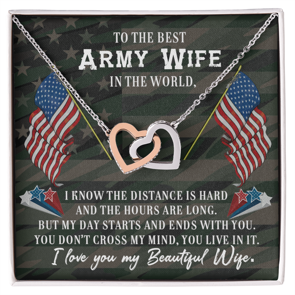 To My Wife Beautiful Army Wife Inseparable Necklace-Express Your Love Gifts