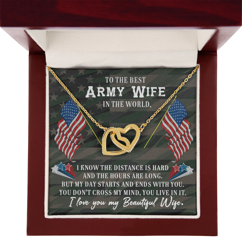 To My Wife Beautiful Army Wife Inseparable Necklace-Express Your Love Gifts