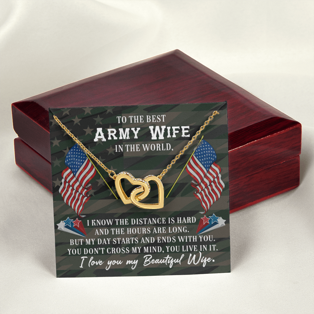 To My Wife Beautiful Army Wife Inseparable Necklace-Express Your Love Gifts