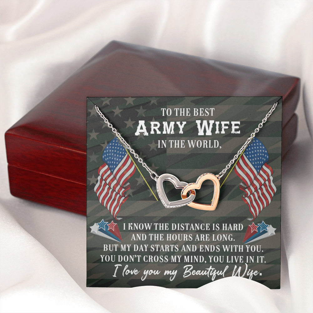 To My Wife Beautiful Army Wife Inseparable Necklace-Express Your Love Gifts