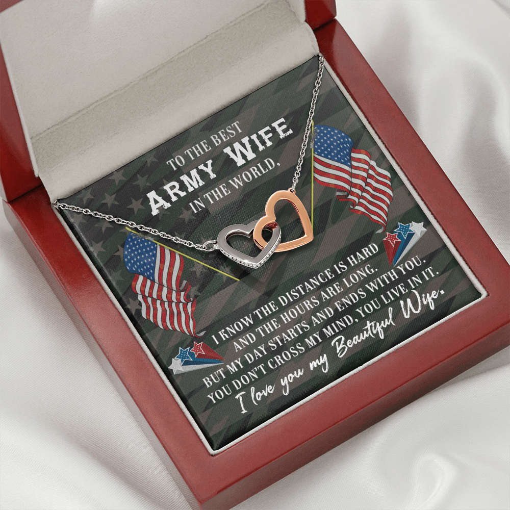 To My Wife Beautiful Army Wife Inseparable Necklace-Express Your Love Gifts